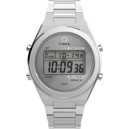 Timex Q Timex Grey Round Dial Quartz Digital Digital Men Watch