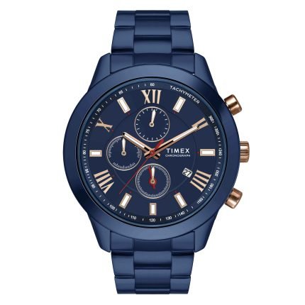 Timex Blue Round Dial Quartz Analog Men Watch